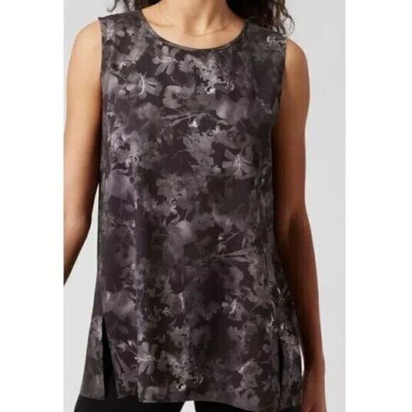 Athleta 798902002 Women's Sz S Lumen Floral Black Zephyr Refined Tank Top - Picture 8 of 9